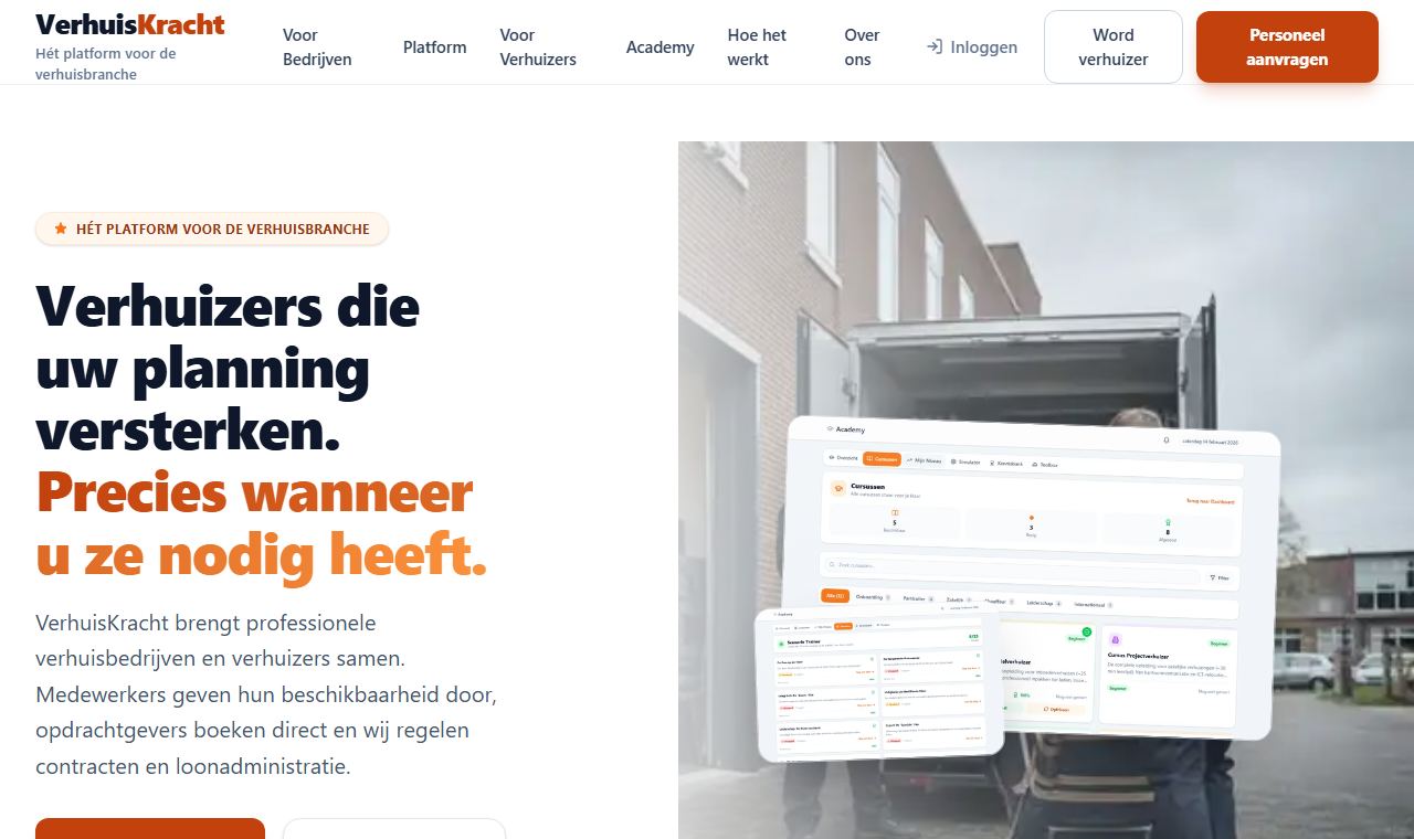 Openbare website van VerhuisKracht